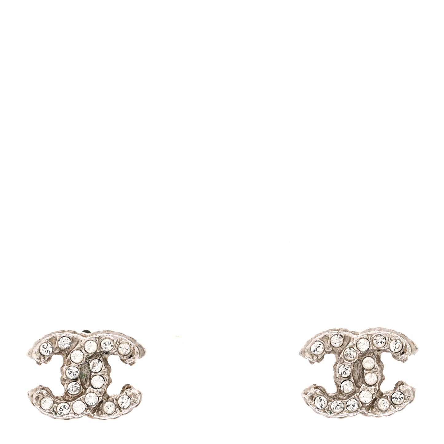 Crystal Mini CC Earrings Silver