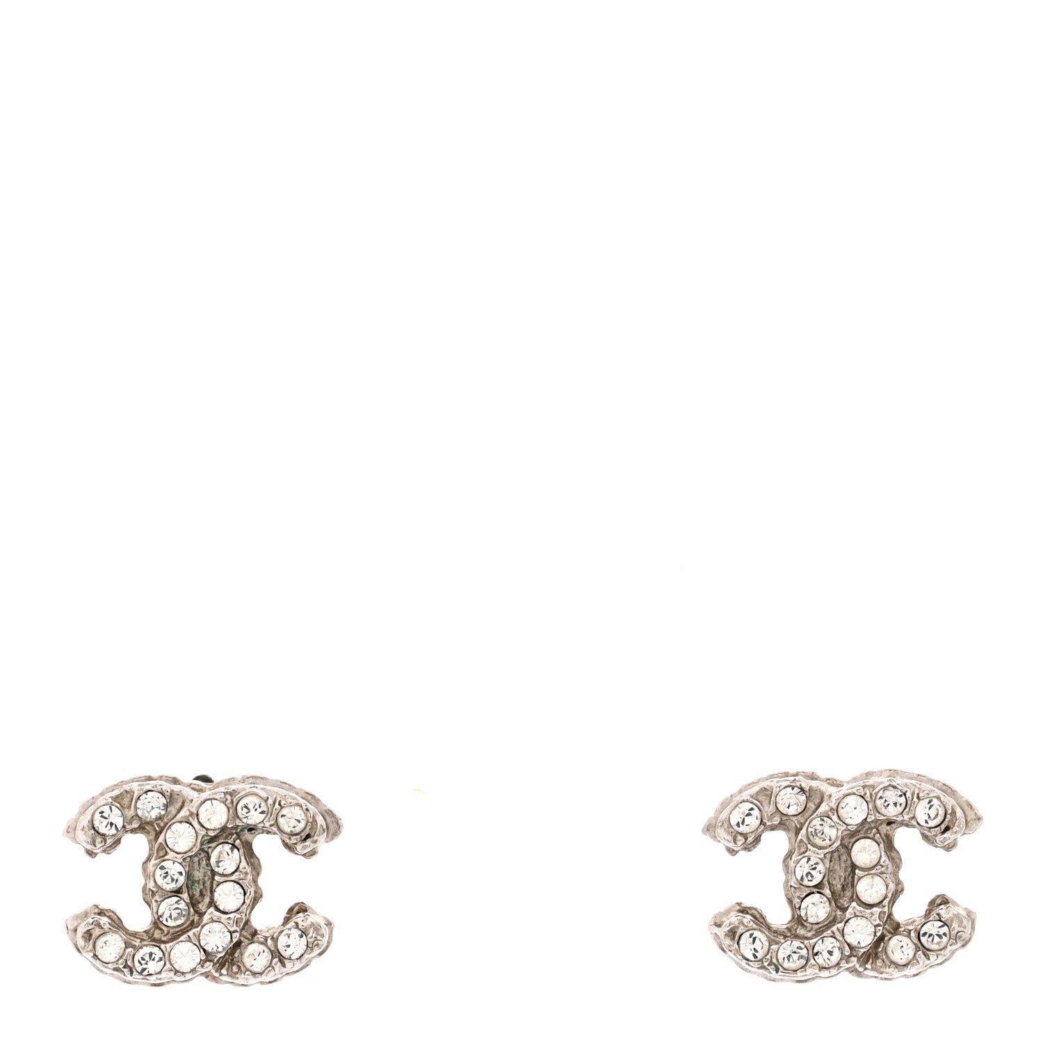 Chanel Crystal Mini CC Earrings Silver 1 of 5