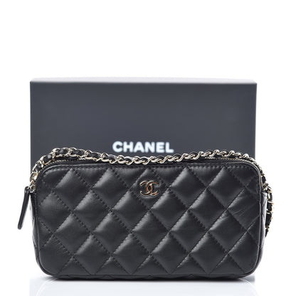 Chanel Lambskin Quilted Small Clutch With Chain Black 16 of 16