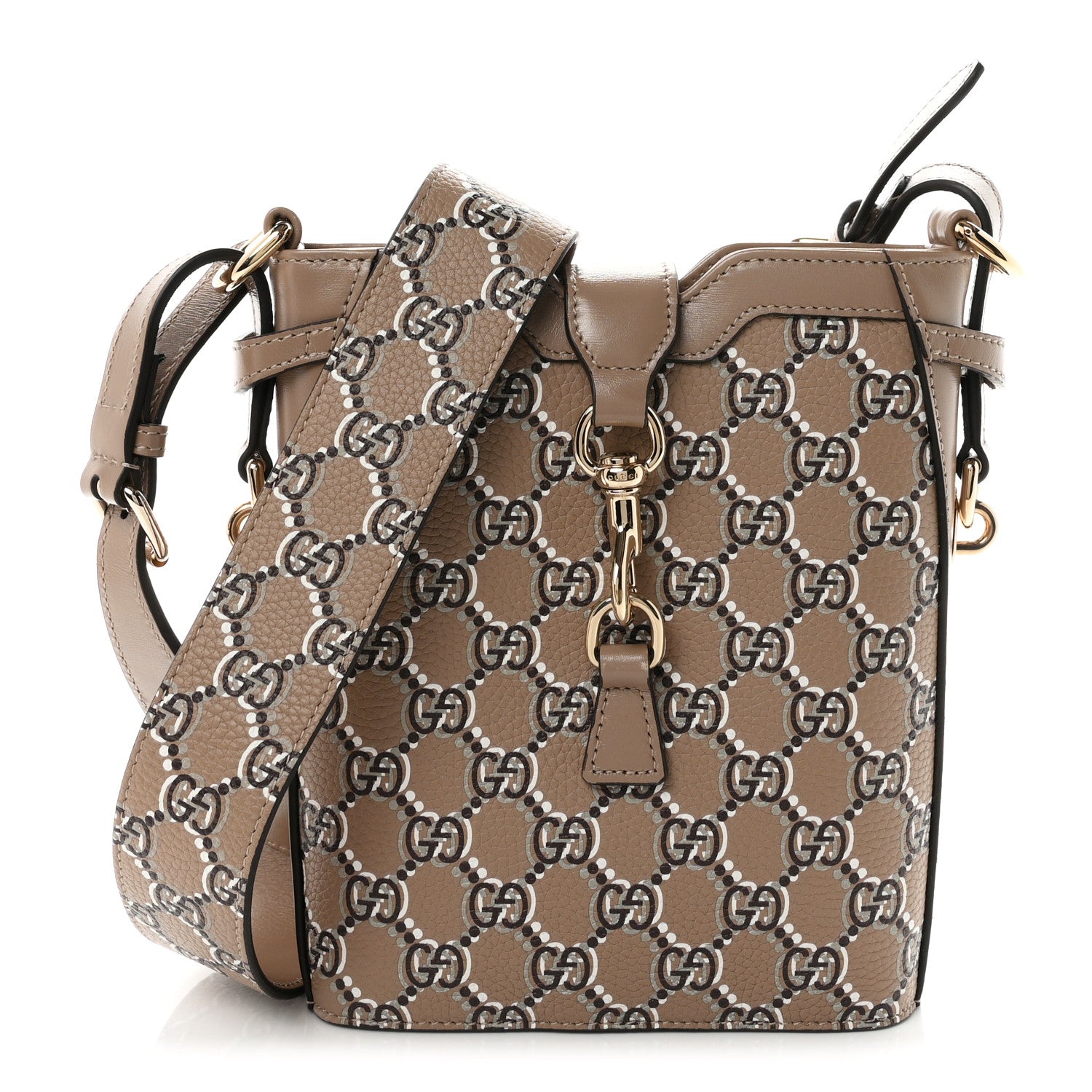 Gucci GG Shadow Monogram Mini Bucket Bag Beige 1 of 10