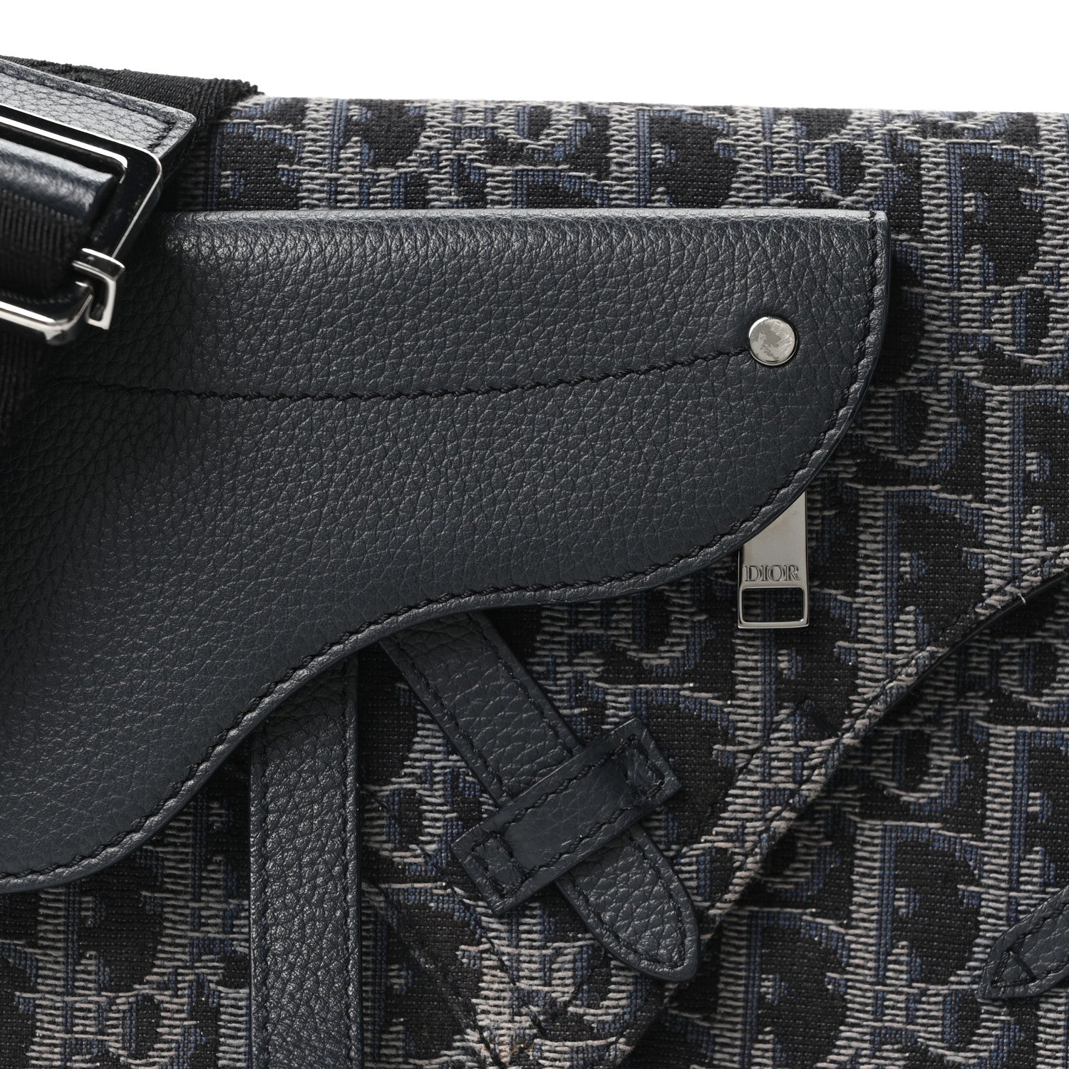 Christian Dior Oblique Saddle Messenger Pouch Blue Black 8 of 10
