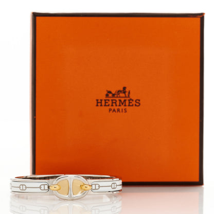 Hermes Enamel Mini Farandole Clic Chaine D'Ancre Bracelet Platine White 5 of 5