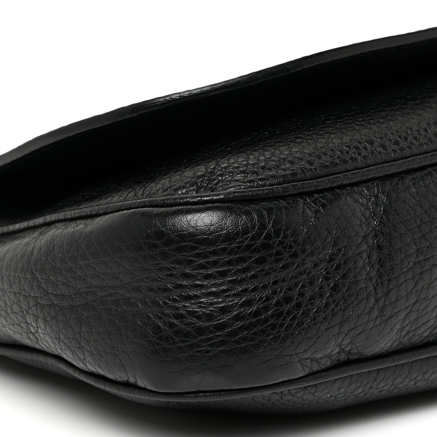 Pebbled Calfskin Medium Soho Flap Crossbody Black