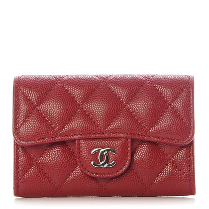 Chanel Caviar Quilted Card Holder Dark Pink 1 of 9