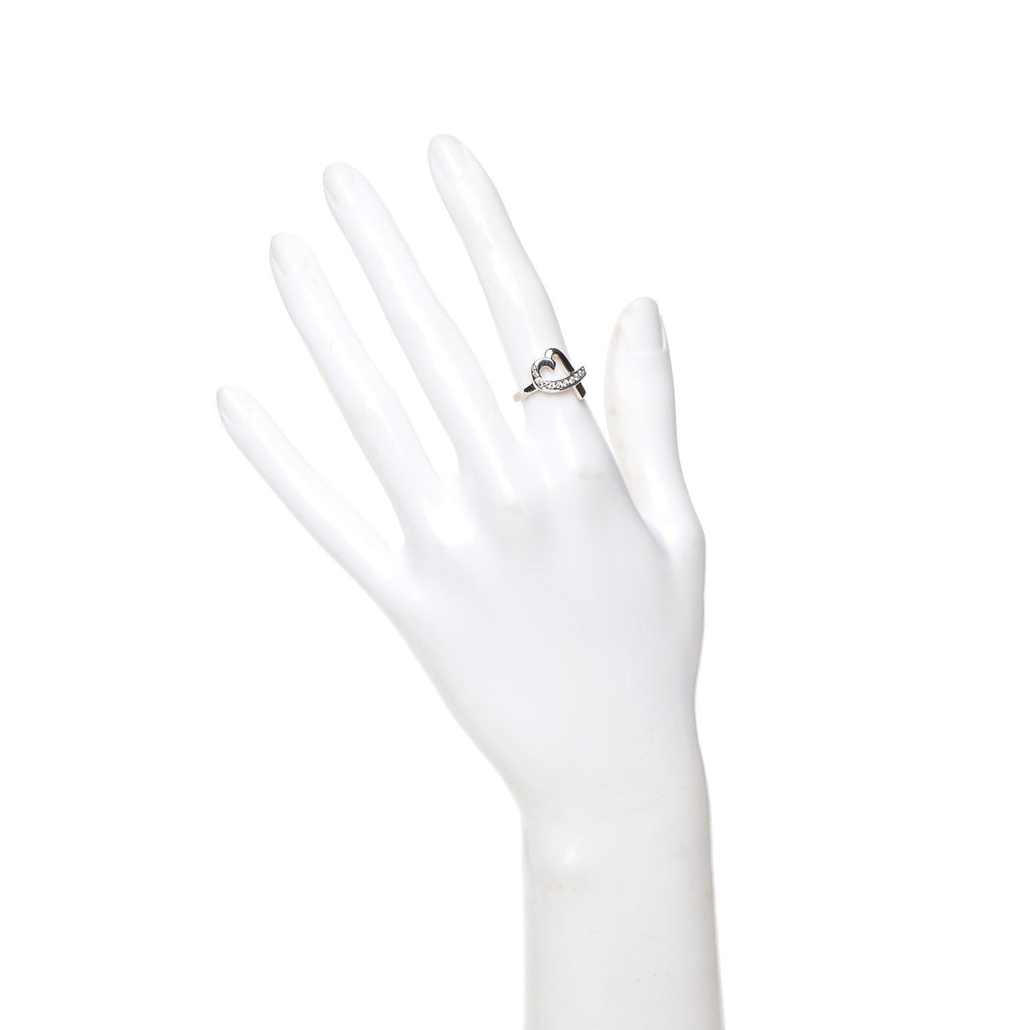 Tiffany 18K White Gold Diamond Paloma Picasso Loving Heart Ring 5 2 of 6