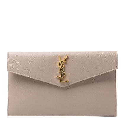 Saint Laurent Grain De Poudre Uptown Pouch Dark Beige 1 of 9