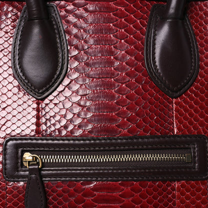 Celine Snakeskin Mini Luggage Red 9 of 17