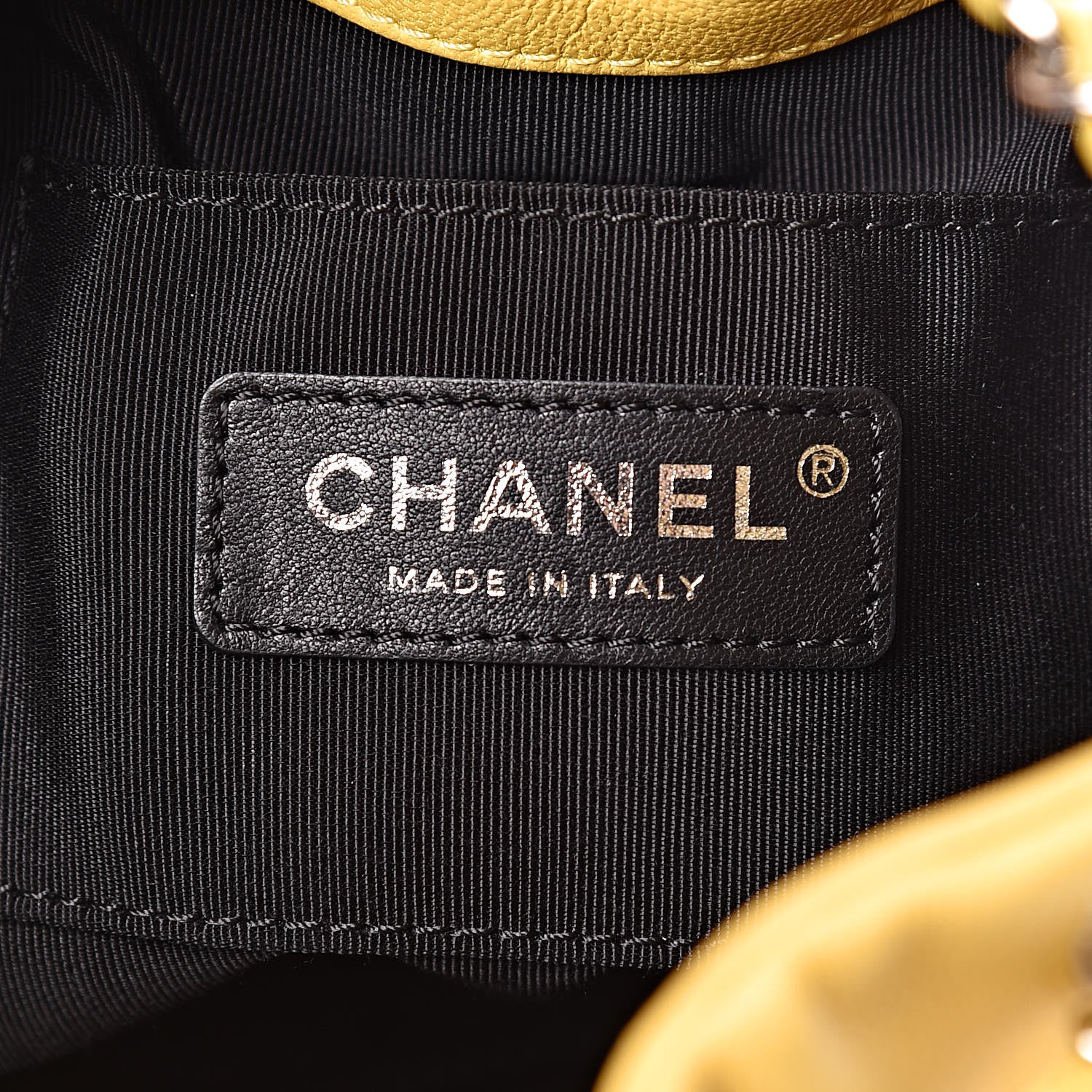 Chanel Lambskin Quilted Cuba Drawstring Tote White Yellow 8 of 11