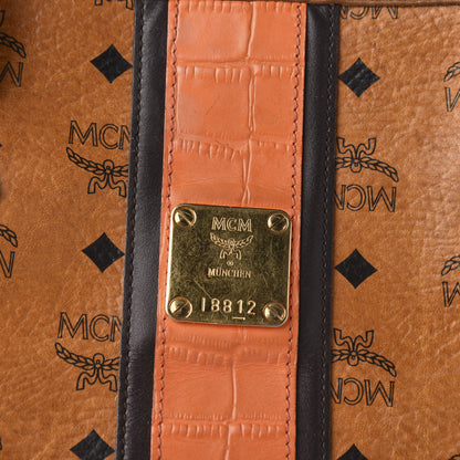 MCM Visetos Crocodile Embossed Medium Liz Shopper Tote Cognac 11 of 11