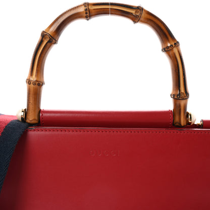Gucci Nappa Bamboo Web Small Nymphaea Top Handle Bag Hibiscus Red 8 of 10