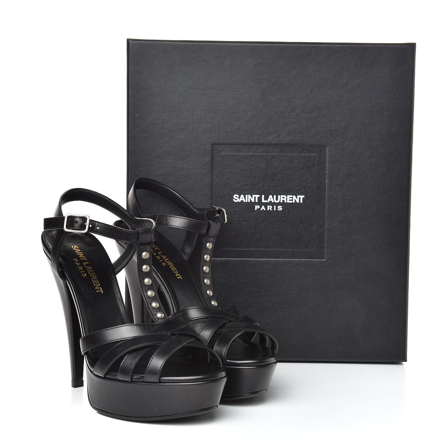Saint Laurent Calksin Studded Jodie Tripon 105 Platform Sandals 36 Black 9 of 9