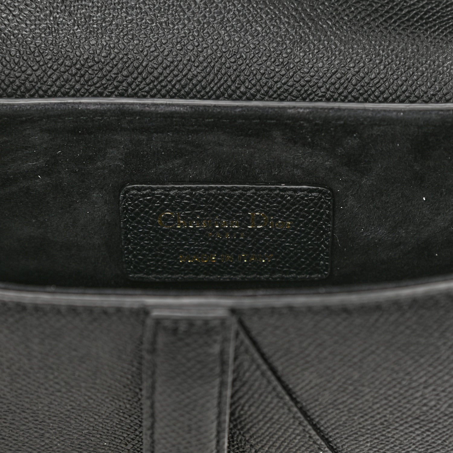 Christian Dior Grained Calfskin Mini Saddle Bag With Strap Black 6 of 8