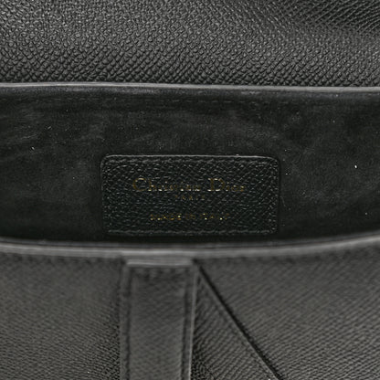 Christian Dior Grained Calfskin Mini Saddle Bag With Strap Black 6 of 8