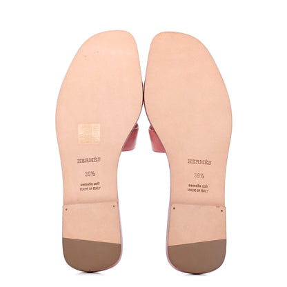 Hermes Chevre Oran Sandals 39.5 Rouge Blush 5 of 14
