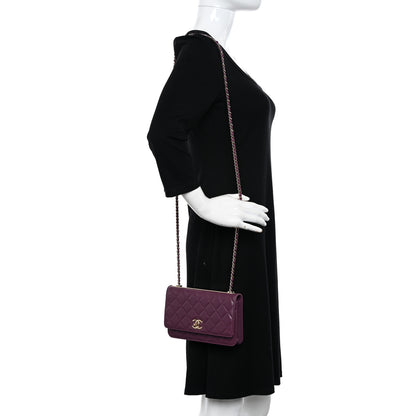 Chanel Lambskin Quilted Trendy CC Wallet On Chain WOC Purple 2 of 13