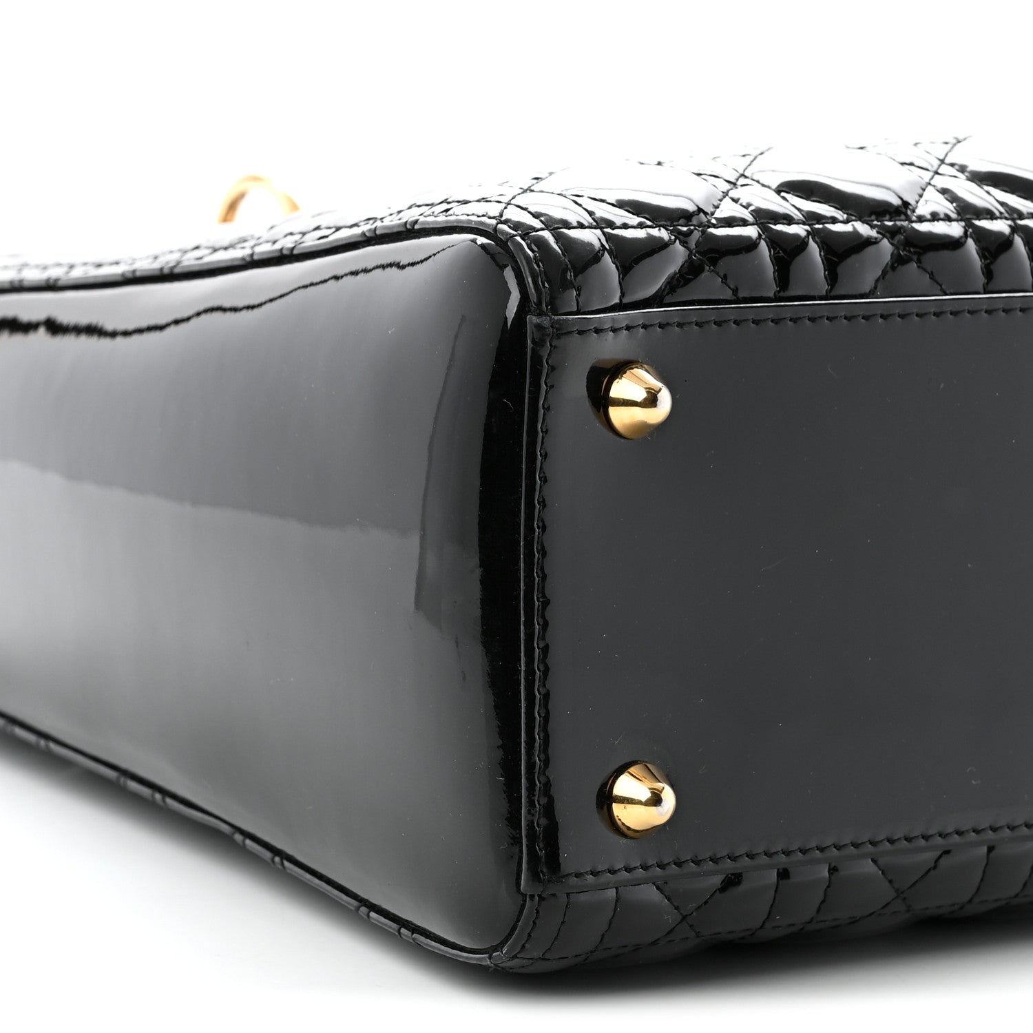 Christian Dior Patent Cannage Large Lady Dior Black 9 of 10