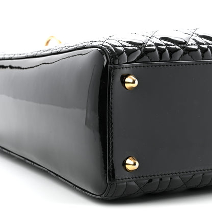 Christian Dior Patent Cannage Large Lady Dior Black 9 of 10