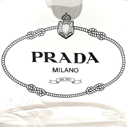 Prada Plexiglass Calfskin Small Shopper Tote White 10 of 12