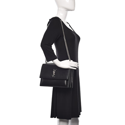 Saint Laurent Calfskin Large Monogram Sunset Black 2 of 11
