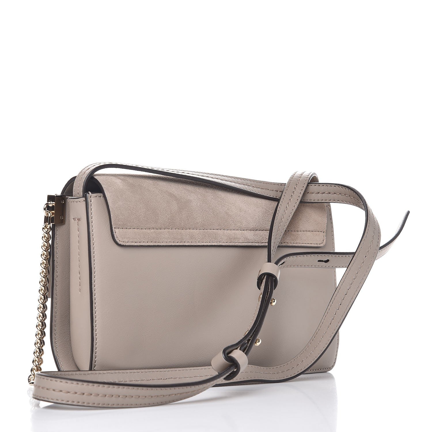 Chloe Suede Calfskin Small Faye Shoulder Bag Motty Grey 4 of 9