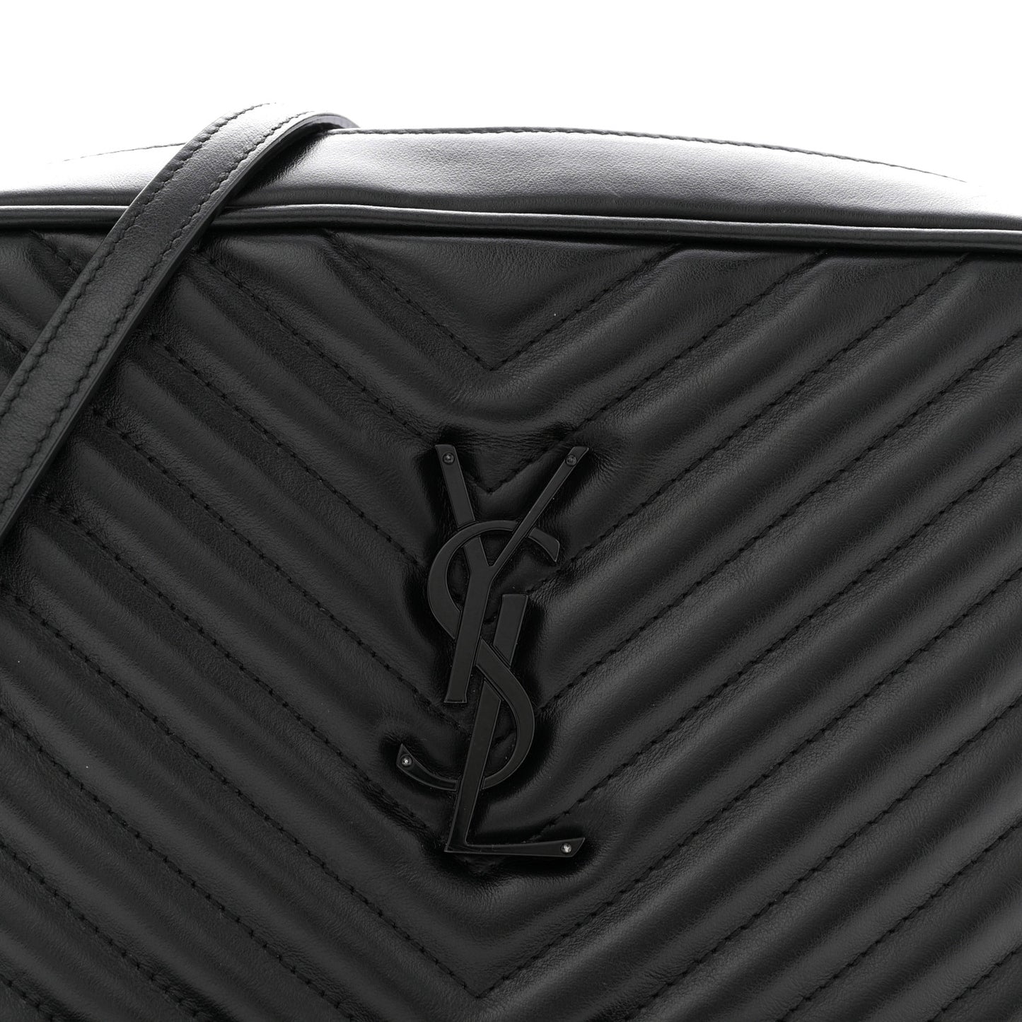 Calfskin Matelasse Monogram Monochrome Lou Camera Bag Black