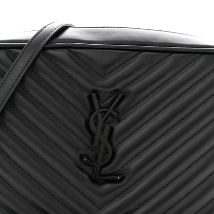 Saint Laurent Calfskin Matelasse Monogram Monochrome Lou Camera Bag Black 8 of 13