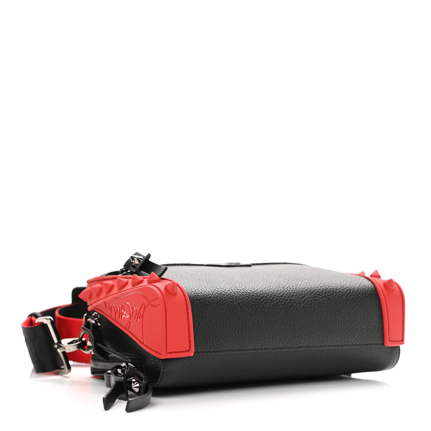 Empire Calfskin Gomme Spikes Loubitown Crossbody Loubi Black