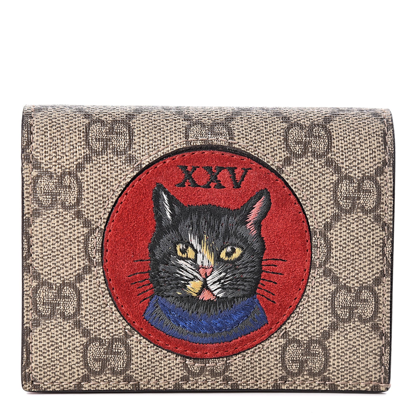 Soft GG Supreme Monogram Mystic Cat Card Case Wallet