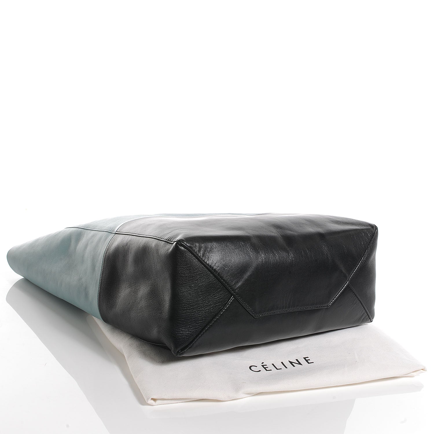 Celine Leather Vertical Bi-Color Cabas Light Blue Black 4 of 8