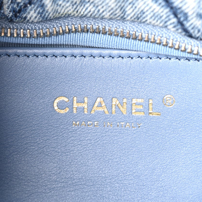 Chanel Washed Denim Quilted Mini Bow Bag Blue 5 of 9