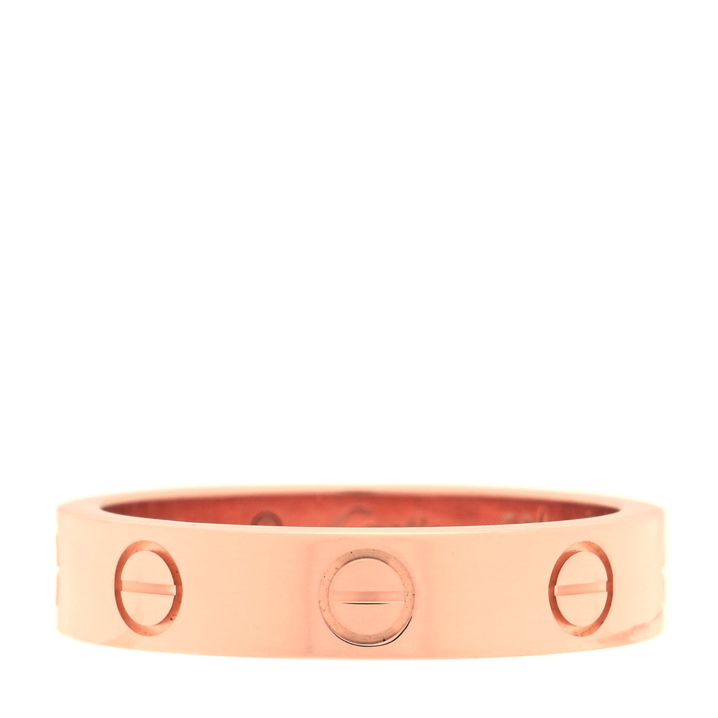18K Pink Gold Diamond 4mm LOVE Wedding Band Ring 50 5.25