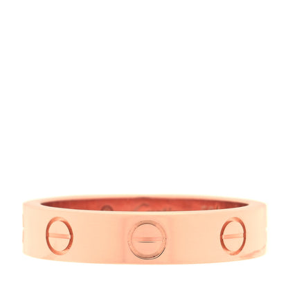 Cartier 18K Pink Gold Diamond 4mm LOVE Wedding Band Ring 50 5.25 3 of 5