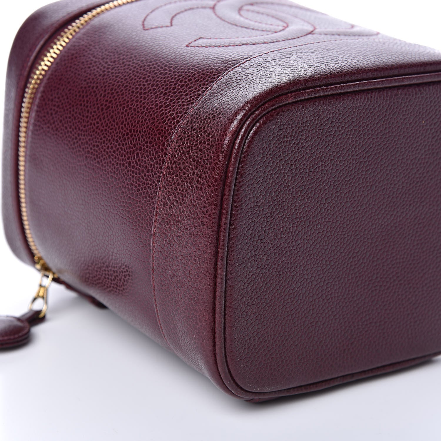 Chanel Caviar Vanity Cosmetic Case Burgundy 9 of 12