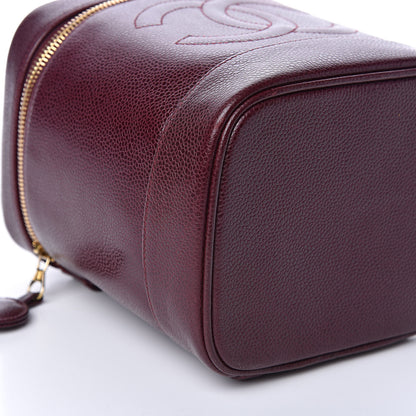 Chanel Caviar Vanity Cosmetic Case Burgundy 9 of 12