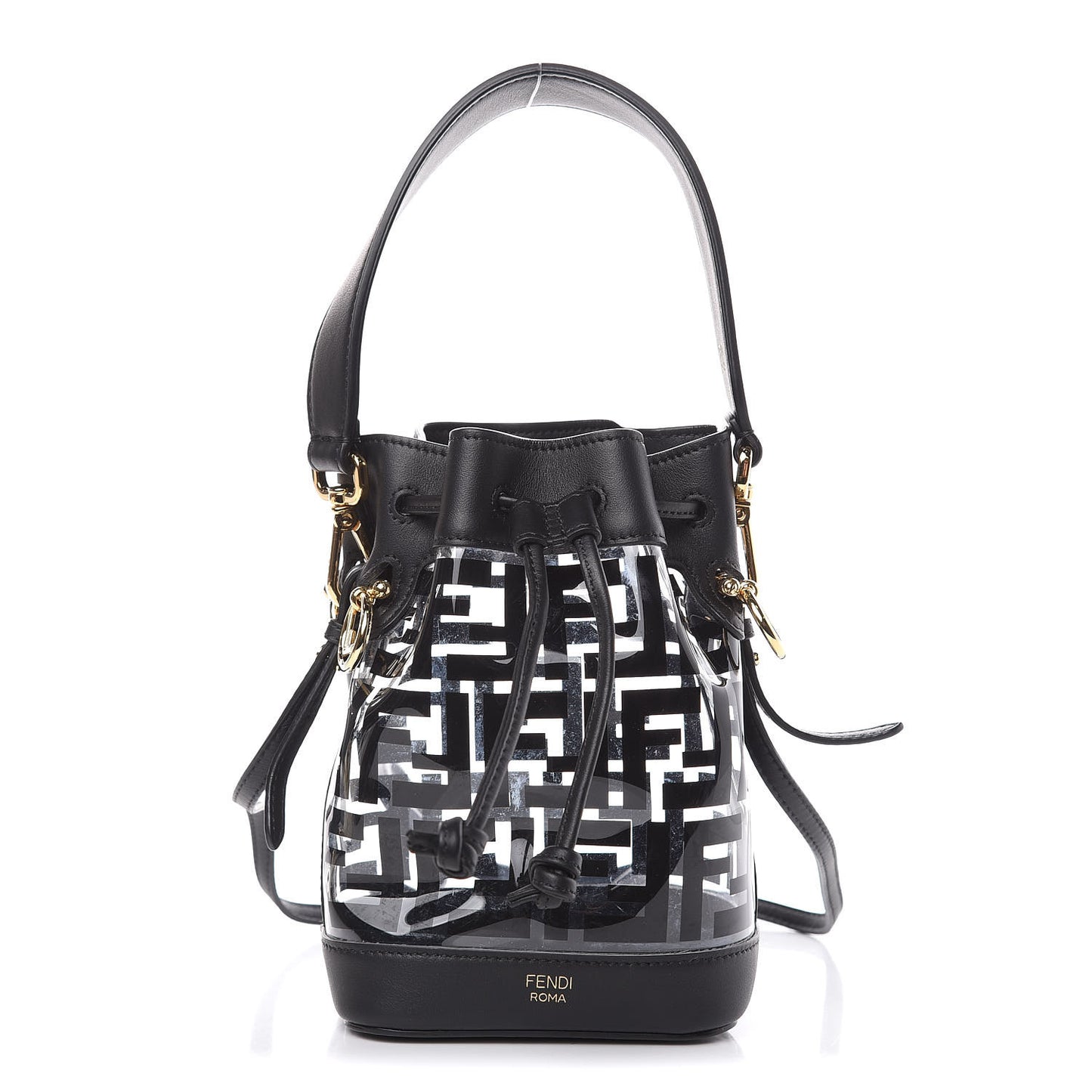 TPU FF Vitello Grace F is Fendi Mini Mon Tresor Bucket Bag Black