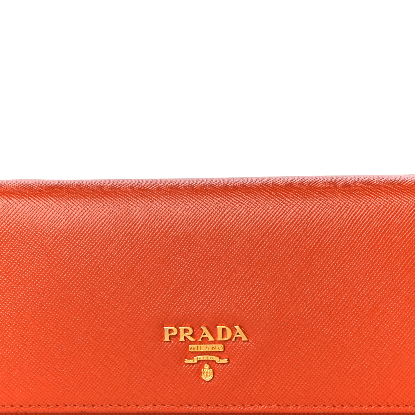 Saffiano Metal Continental Flap Wallet Papaya