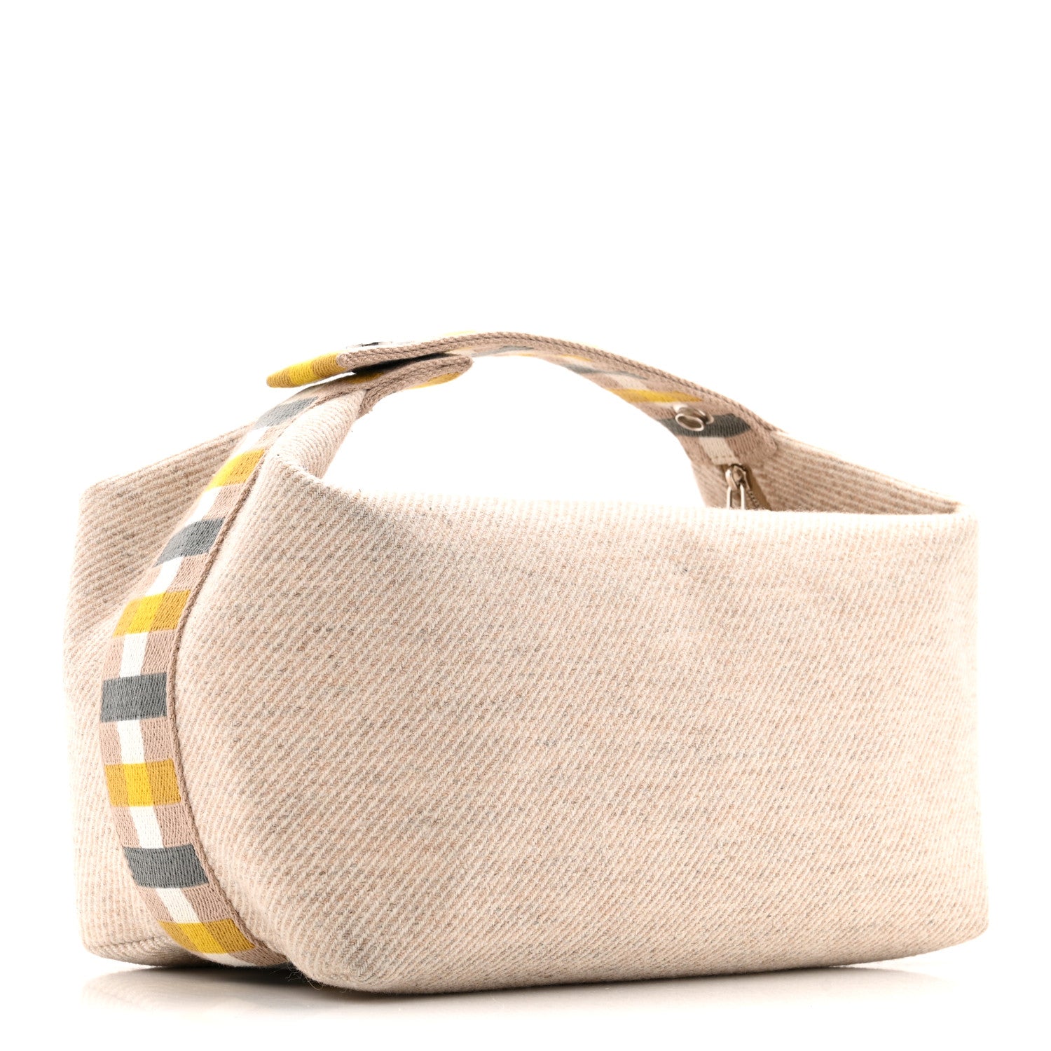 Hermes Wool Large Au Carre Bride-A-Brac Pouch Seigle 3 of 9