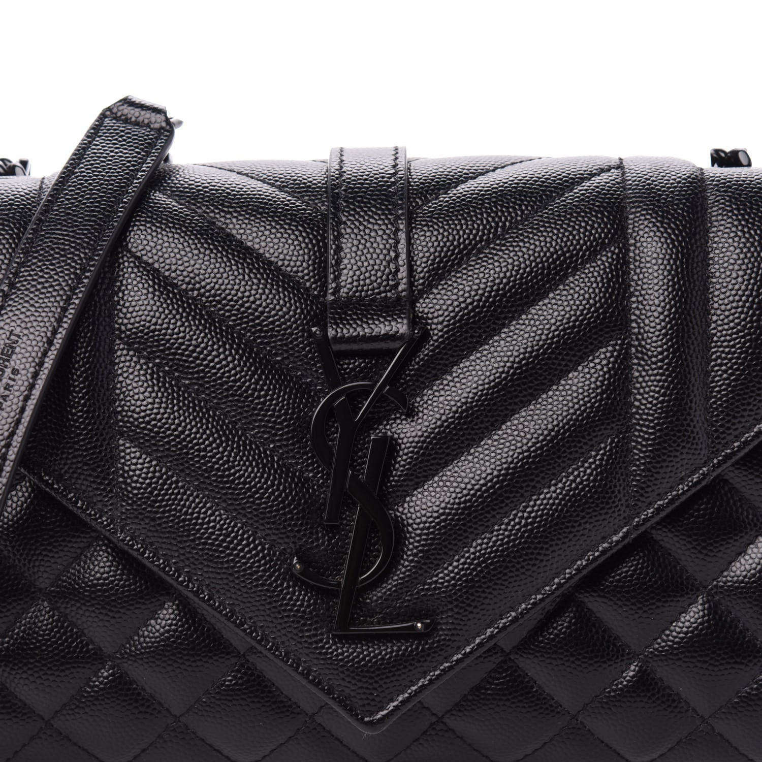 Saint Laurent Grain De Poudre Textured Mixed Matelasse Triquilt Small Monogram Satchel Black 10 of 10