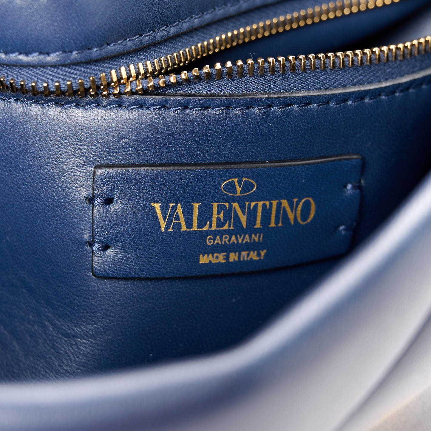 Nappa Large Roman Stud Shoulder Bag Marine