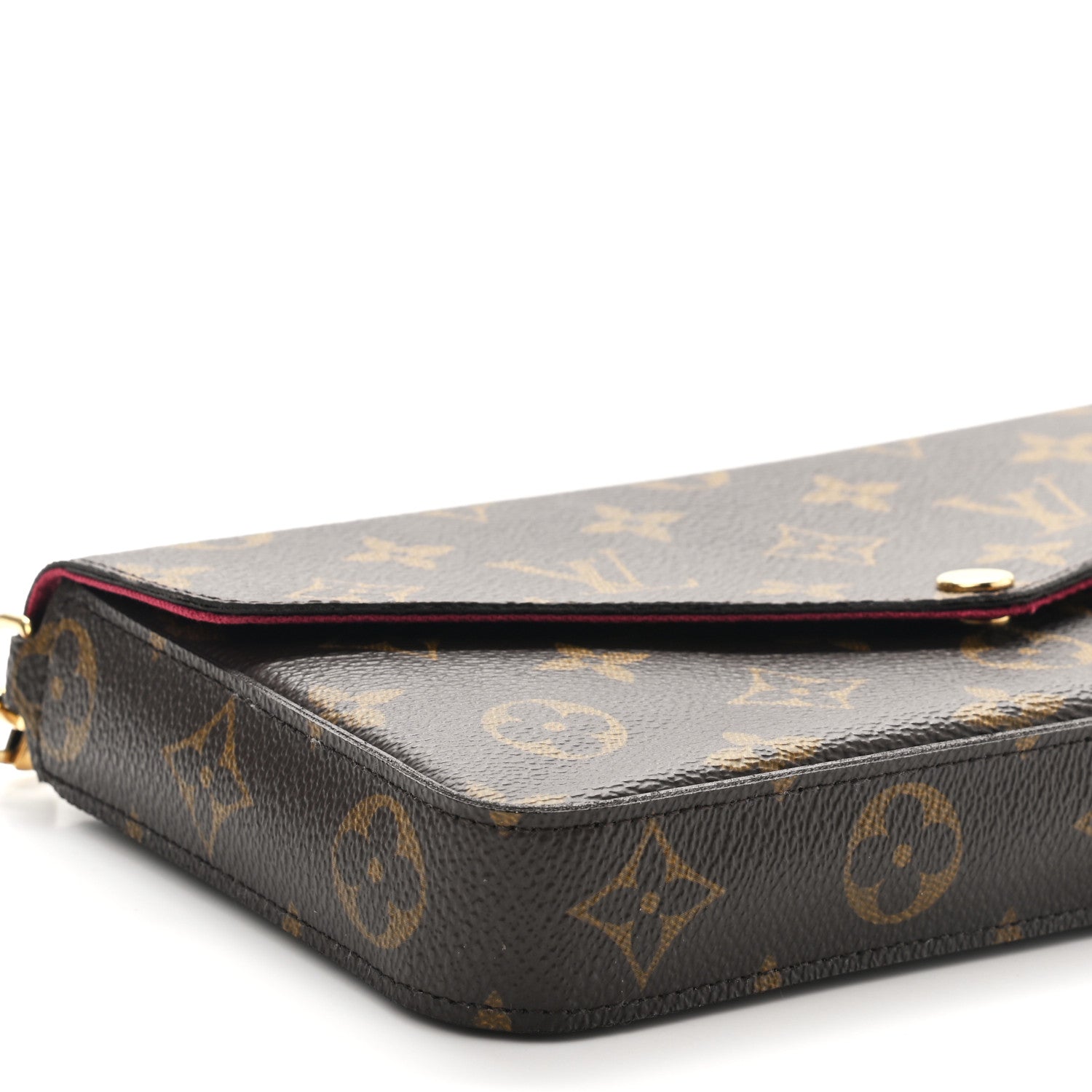 Louis Vuitton Monogram Pochette Felicie Chain Wallet Fuchsia 10 of 12