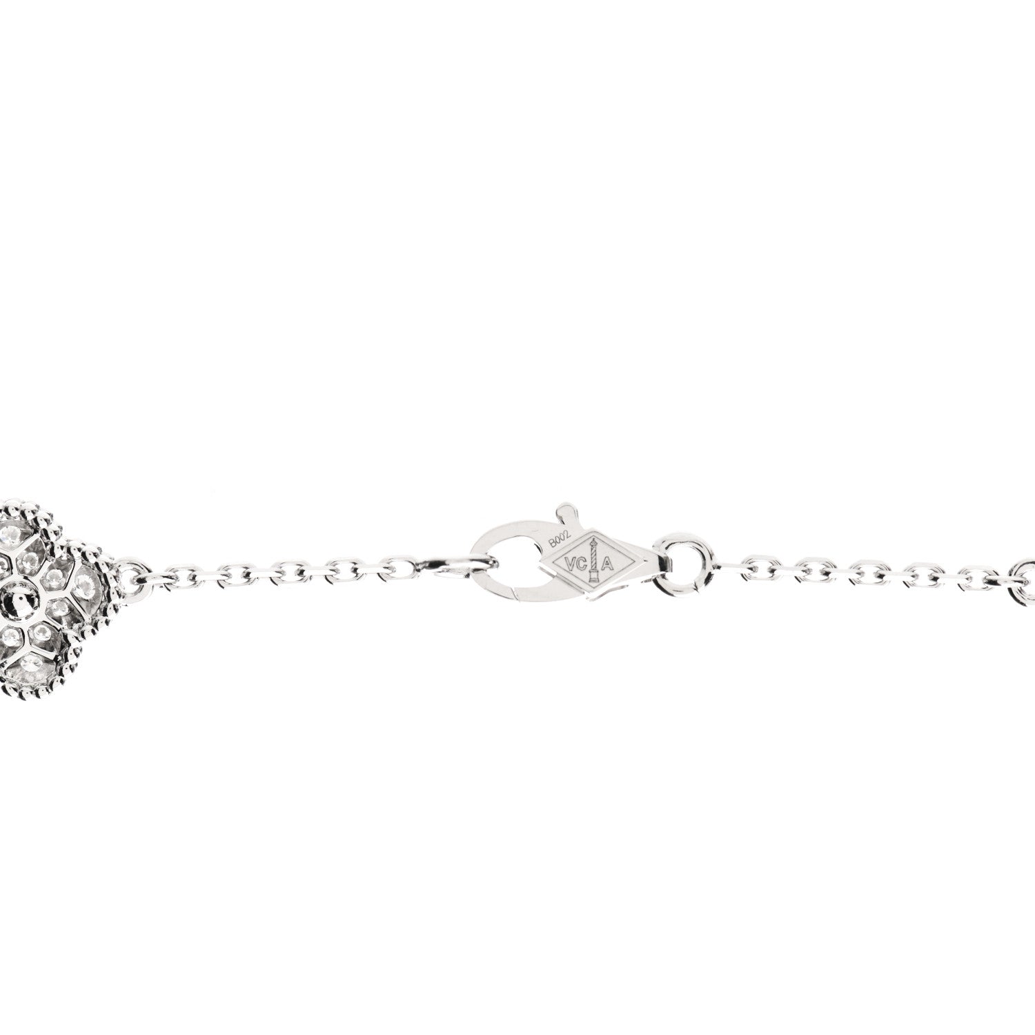 Van Cleef & Arpels 18K White Gold Diamond 16 Motifs Sweet Alhambra Necklace 4 of 7