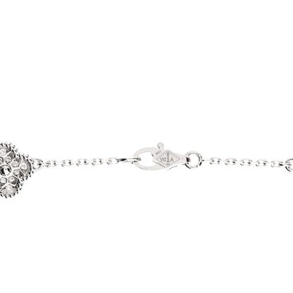 Van Cleef & Arpels 18K White Gold Diamond 16 Motifs Sweet Alhambra Necklace 4 of 7