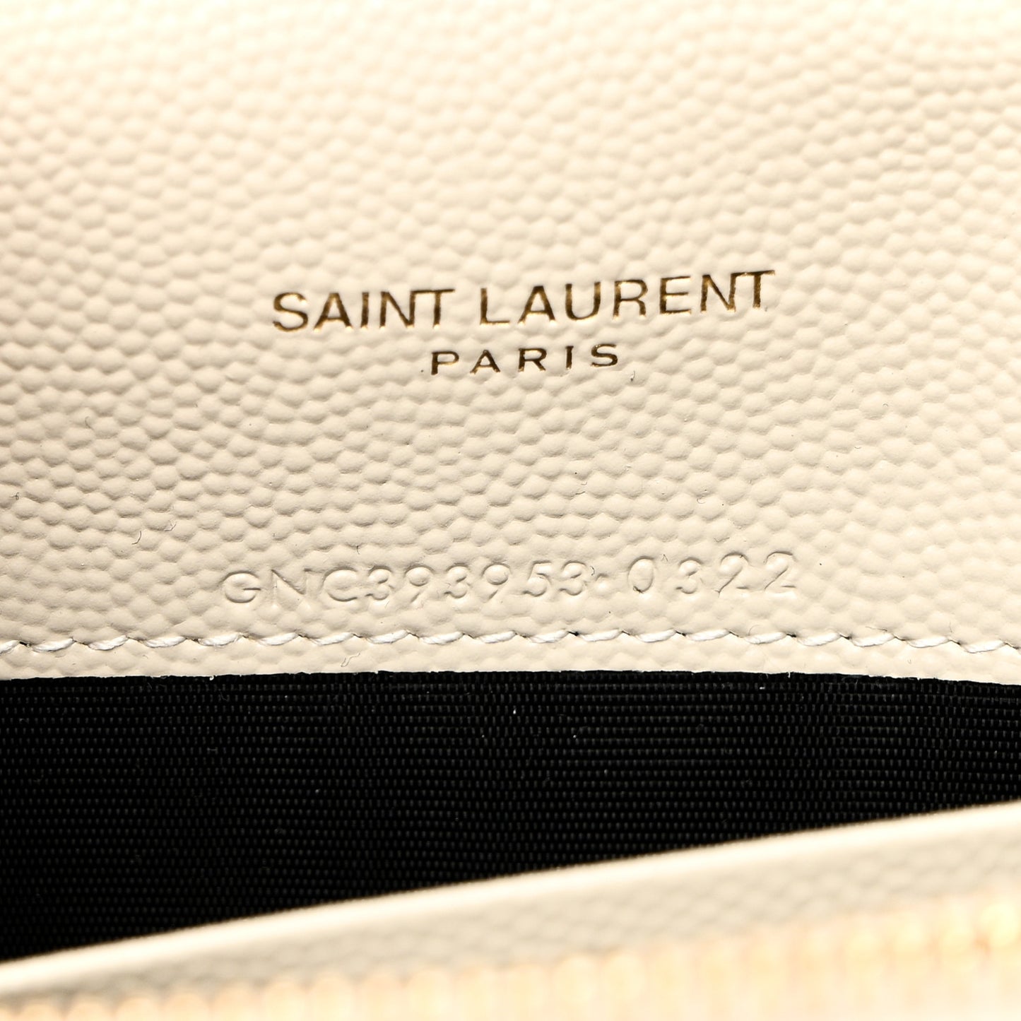 Grain De Poudre Matelasse Chevron Monogram Envelope Chain Wallet Crema Soft