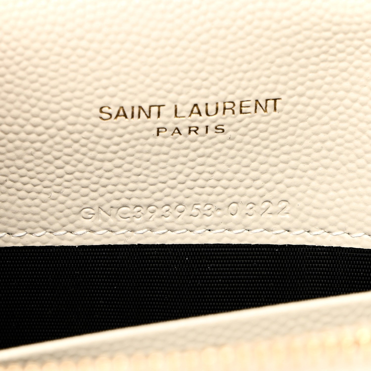 Saint Laurent Grain De Poudre Matelasse Chevron Monogram Envelope Chain Wallet Crema Soft 7 of 10