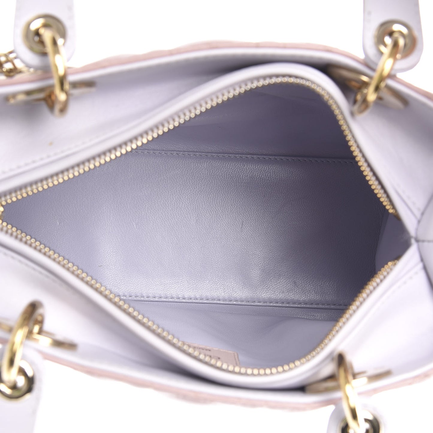 Lambskin Cannage Medium Tri-Color Lady Dior Rose Pale