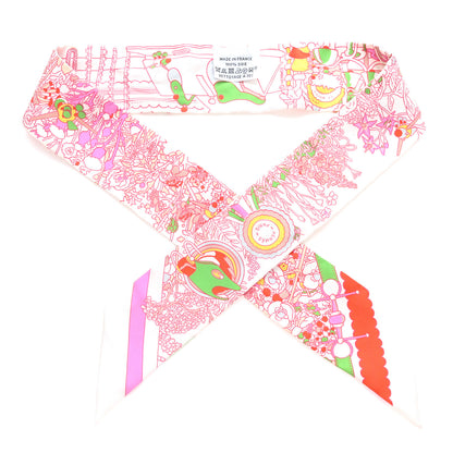 Hermes Silk Pony Pit Stop Twilly White Rose Multicolor 1 of 4