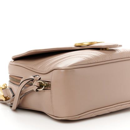 Gucci Calfskin Matelasse Sylvie Web Small GG Marmont Top Handle Shoulder Bag Porcelain Rose 12 of 13