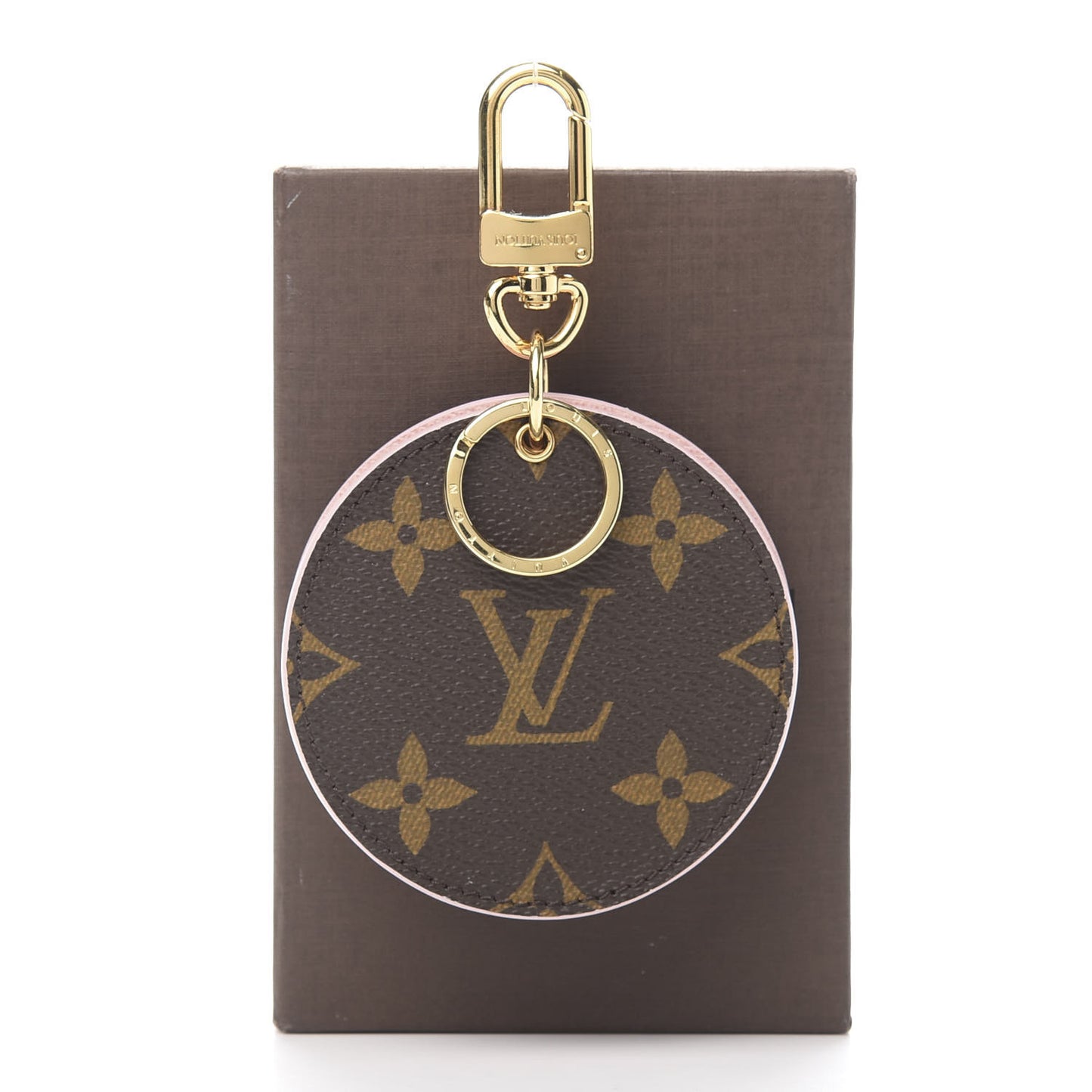 Monogram LV Mirror Bag Charm Key Holder Rose Ballerine