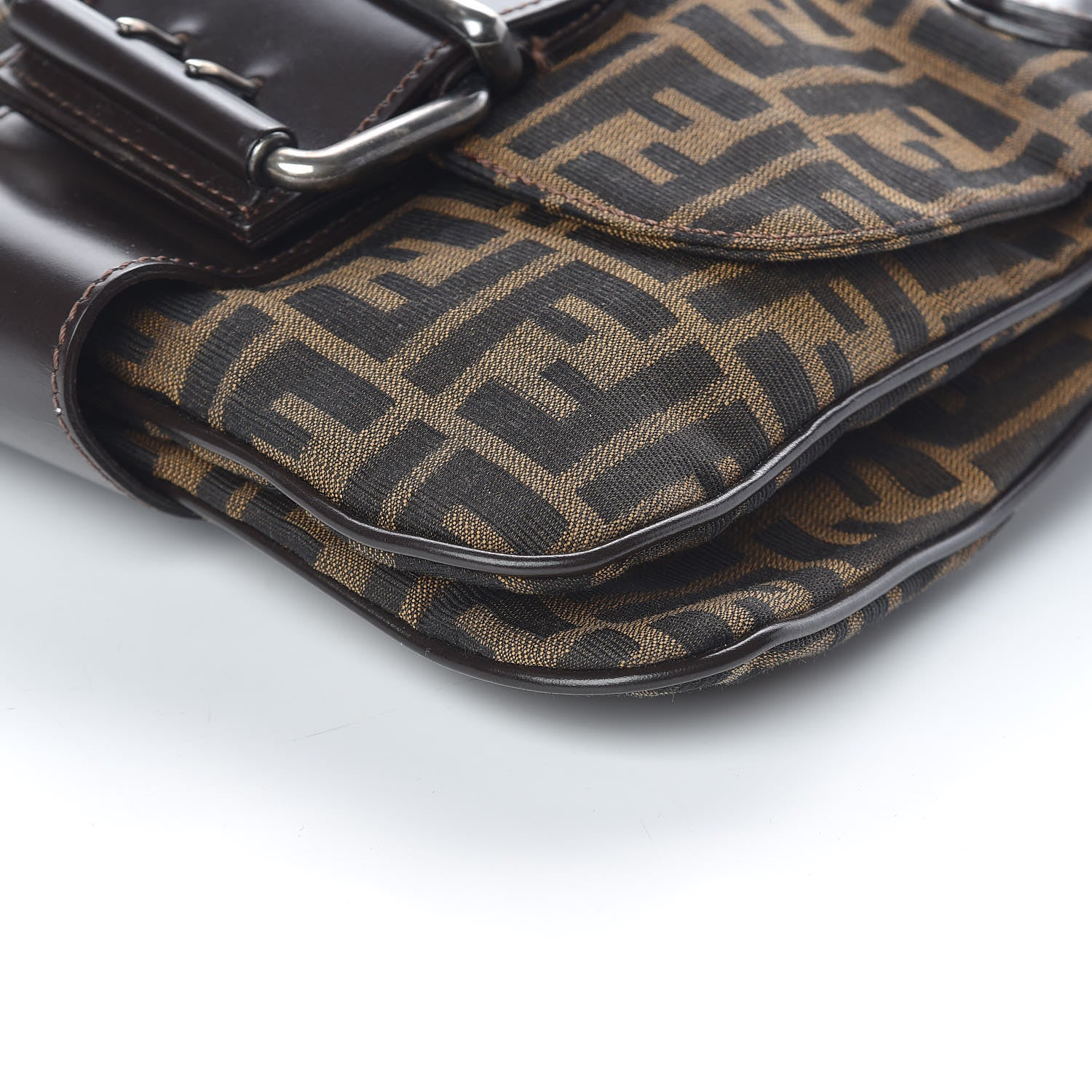Fendi Zucca Buckle Shoulder Bag Tobacco 11 of 12