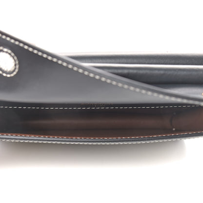 Burberry Smooth Calfskin Canvas Horseferry Print Mini Title Bag with Pocket Black Tan 4 of 7